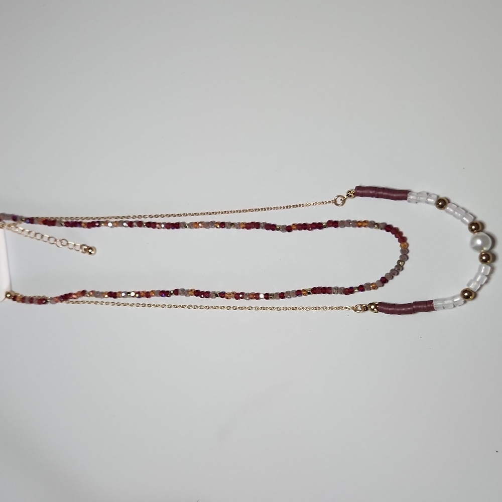 Maurices Gold Tone Faceted Beaded Necklace